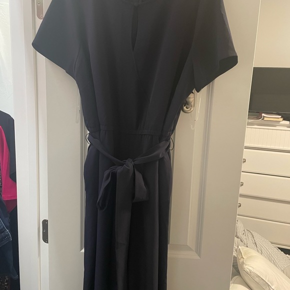 Lane Bryant new without tags Lena Navy Blue short sleeve keyhole wrap jumpsuit - Picture 4 of 5